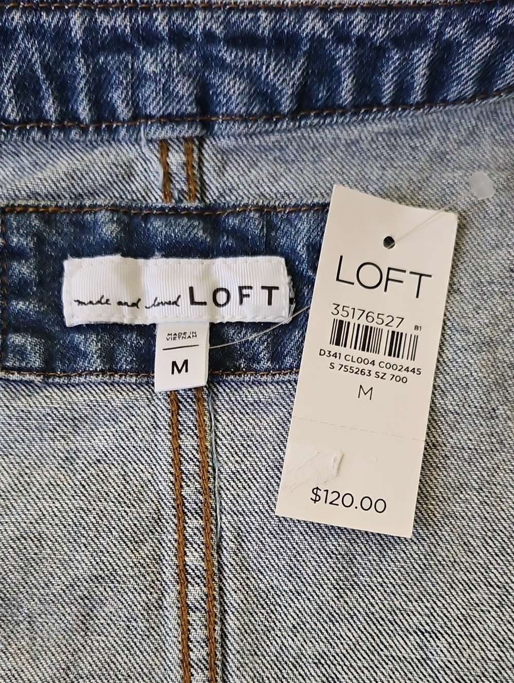 LOFT 6 -Button, Cropped Denim Jacket Size M - Picture 8 of 9